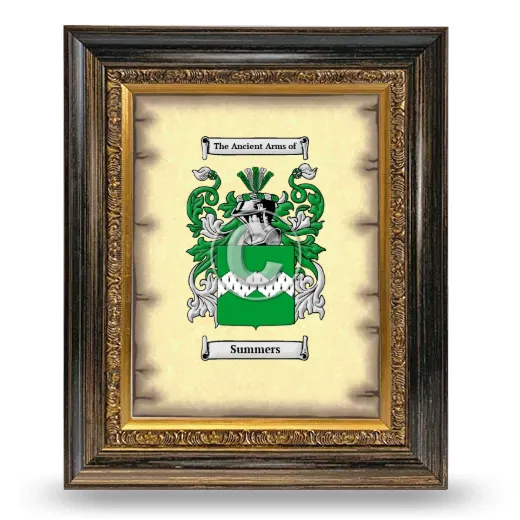 Summers Coat of Arms Framed - Heirloom