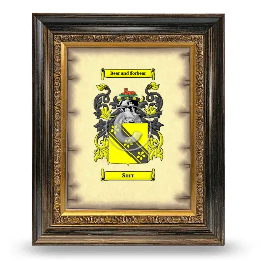 Surr Coat of Arms Framed - Heirloom