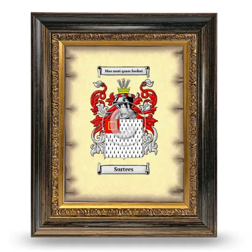 Surtees Coat of Arms Framed - Heirloom