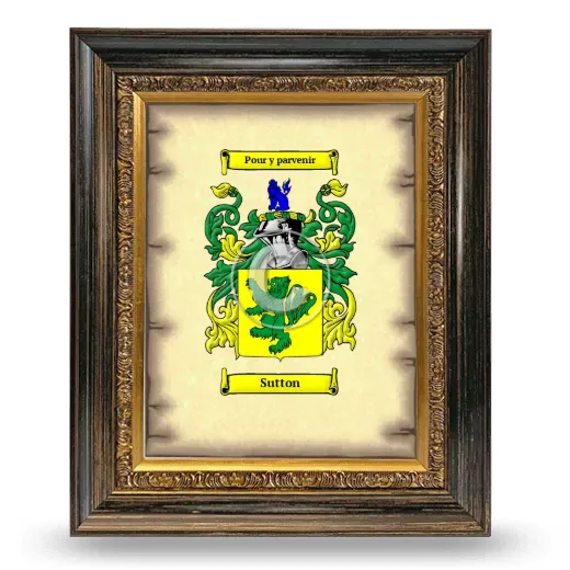 Sutton Coat of Arms Framed - Heirloom