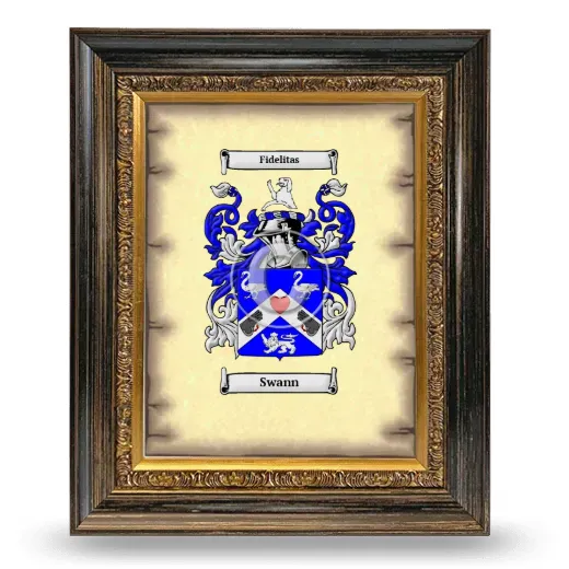 Swann Coat of Arms Framed - Heirloom
