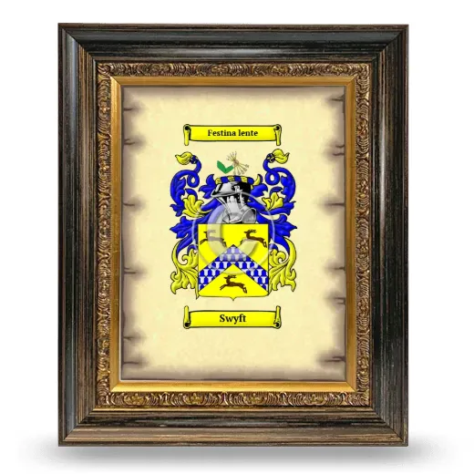 Swyft Coat of Arms Framed - Heirloom