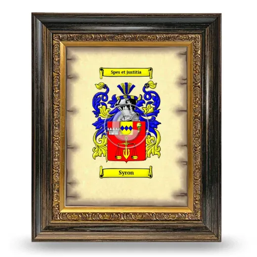 Syron Coat of Arms Framed - Heirloom