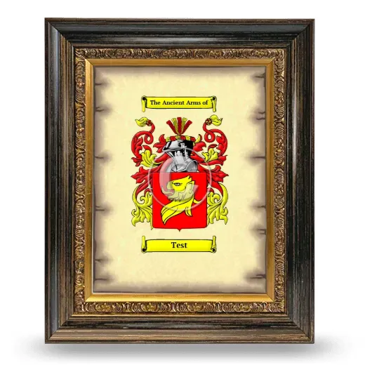 Test Coat of Arms Framed - Heirloom