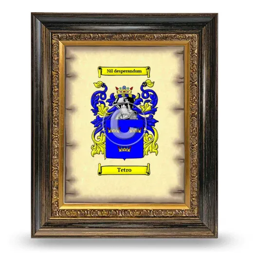 Tetro Coat of Arms Framed - Heirloom