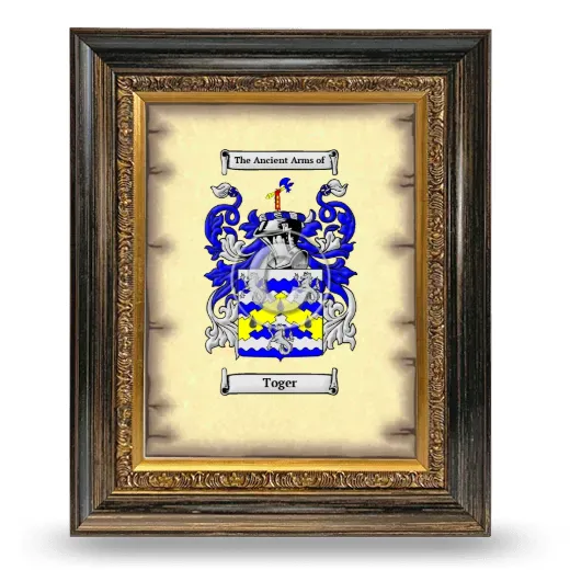 Toger Coat of Arms Framed - Heirloom