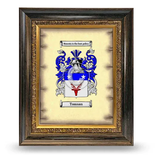 Tomsan Coat of Arms Framed - Heirloom