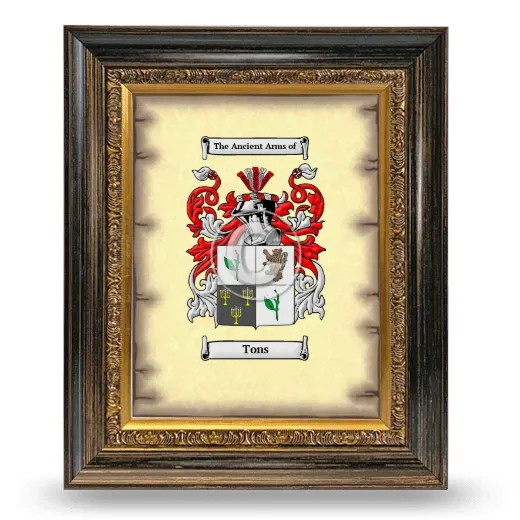 Tons Coat of Arms Framed - Heirloom