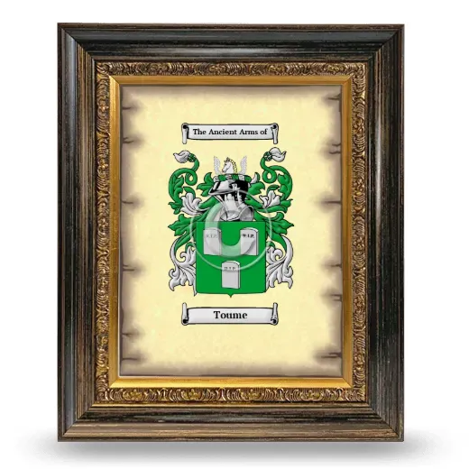 Toume Coat of Arms Framed - Heirloom
