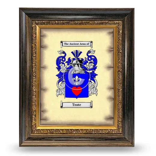 Trote Coat of Arms Framed - Heirloom