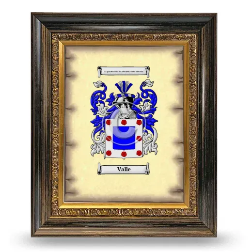 Valle Coat of Arms Framed - Heirloom