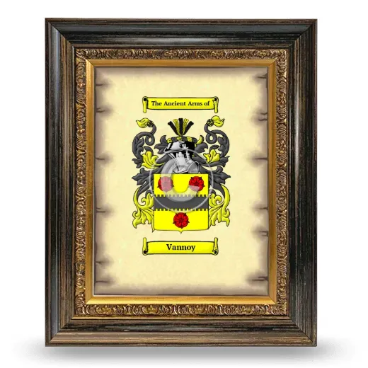 Vannoy Coat of Arms Framed - Heirloom