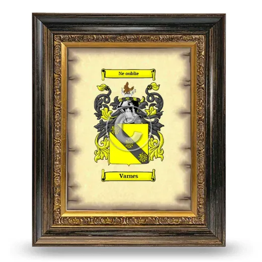Varnes Coat of Arms Framed - Heirloom