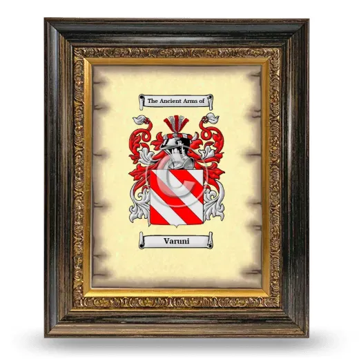 Varuni Coat of Arms Framed - Heirloom
