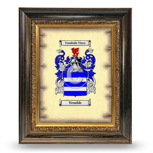 Venable Coat of Arms Framed - Heirloom