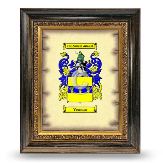 Vernum Coat of Arms Framed - Heirloom