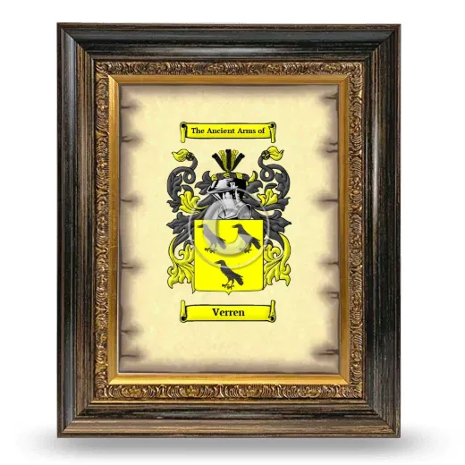 Verren Coat of Arms Framed - Heirloom