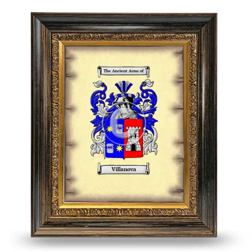 Villanova Coat of Arms Framed - Heirloom