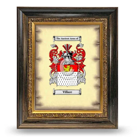 Villare Coat of Arms Framed - Heirloom