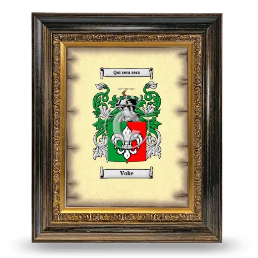 Voke Coat of Arms Framed - Heirloom
