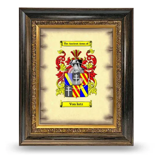 Von lutz Coat of Arms Framed - Heirloom