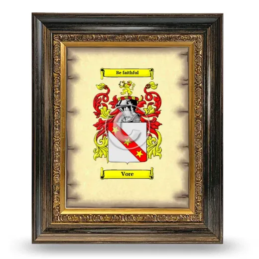 Vore Coat of Arms Framed - Heirloom