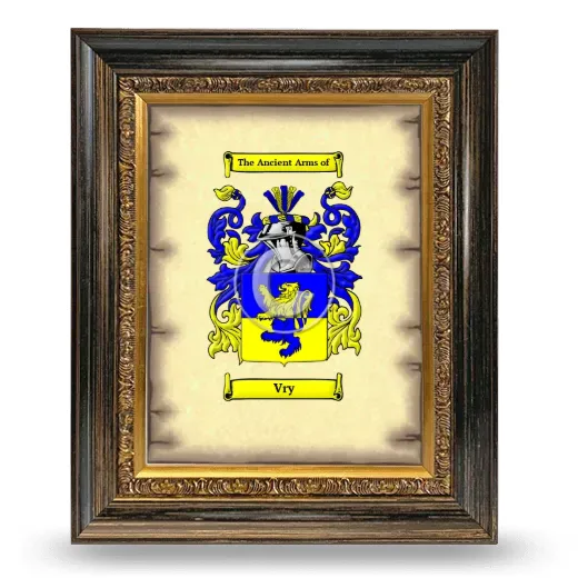 Vry Coat of Arms Framed - Heirloom