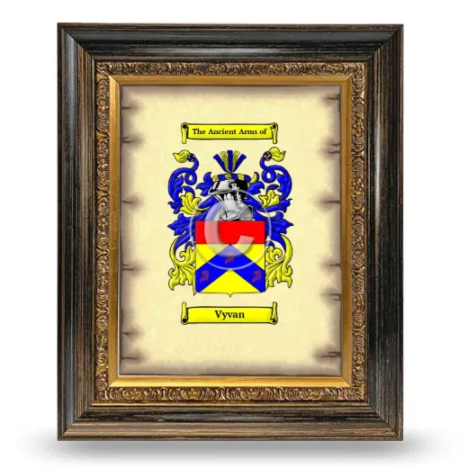 Vyvan Coat of Arms Framed - Heirloom