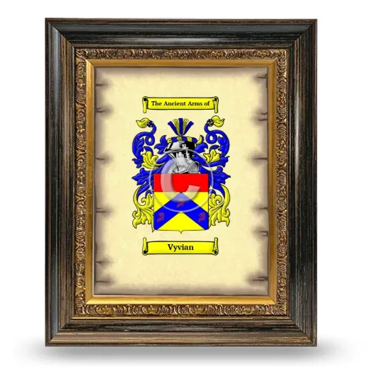Vyvian Coat of Arms Framed - Heirloom