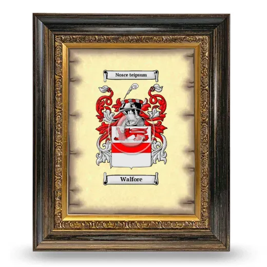 Walfore Coat of Arms Framed - Heirloom