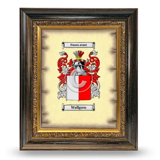 Wallgren Coat of Arms Framed - Heirloom