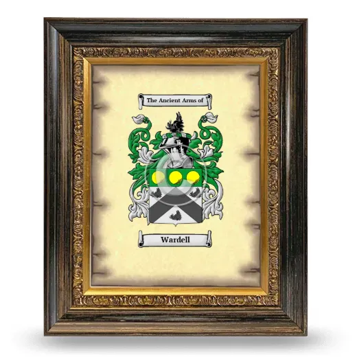 Wardell Coat of Arms Framed - Heirloom
