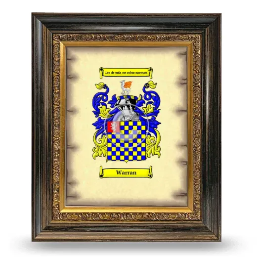 Warran Coat of Arms Framed - Heirloom