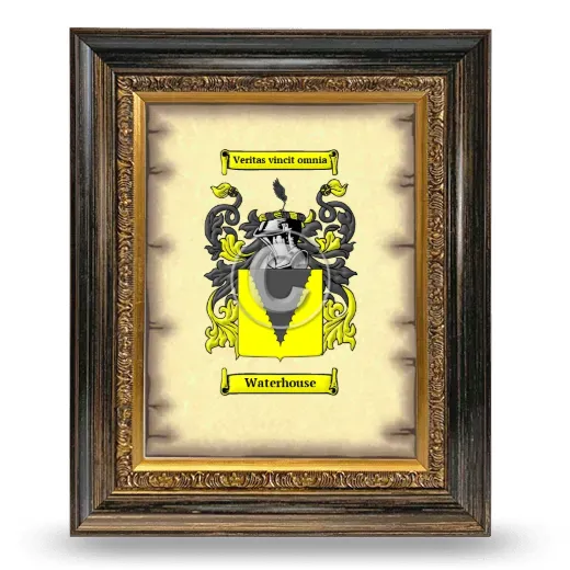 Waterhouse Coat of Arms Framed - Heirloom