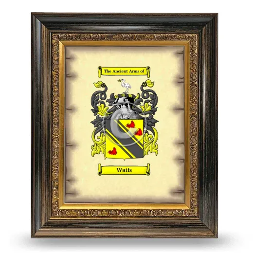 Watis Coat of Arms Framed - Heirloom