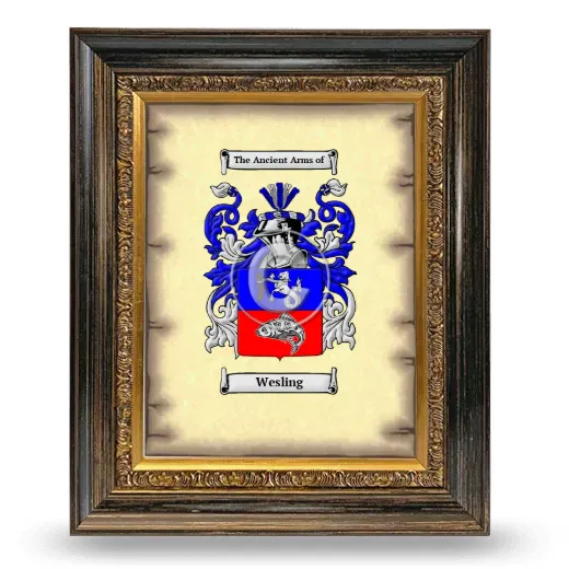 Wesling Coat of Arms Framed - Heirloom