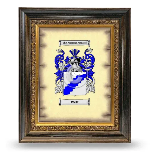 Wett Coat of Arms Framed - Heirloom