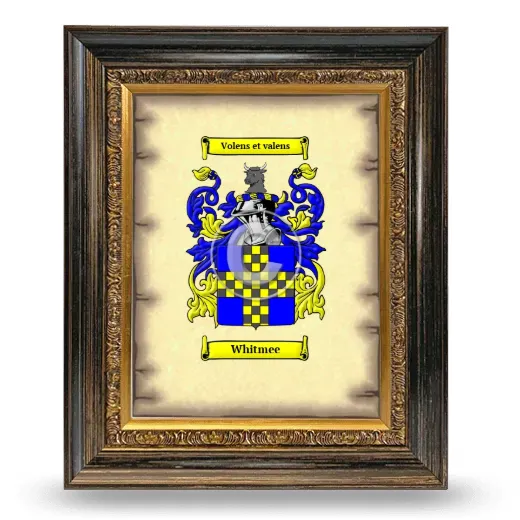 Whitmee Coat of Arms Framed - Heirloom