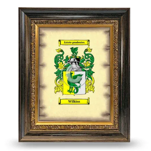 Wilkins Coat of Arms Framed - Heirloom
