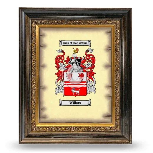 Willats Coat of Arms Framed - Heirloom