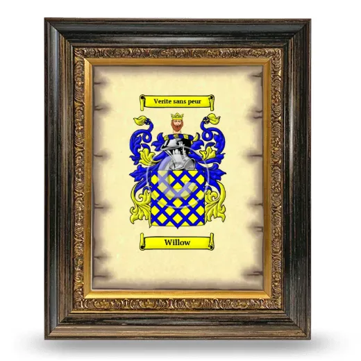 Willow Coat of Arms Framed - Heirloom