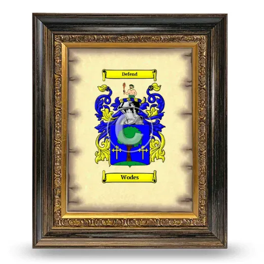 Wodes Coat of Arms Framed - Heirloom
