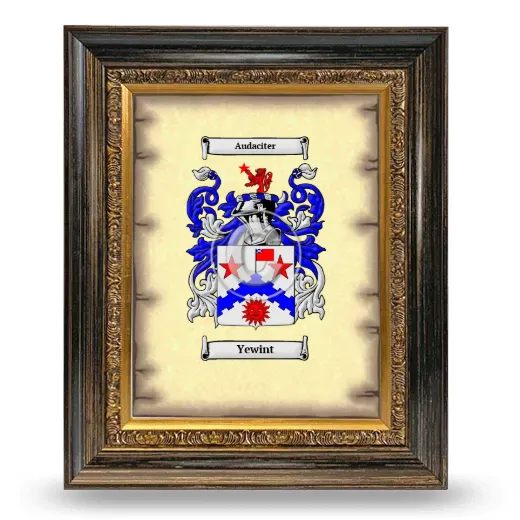 Yewint Coat of Arms Framed - Heirloom