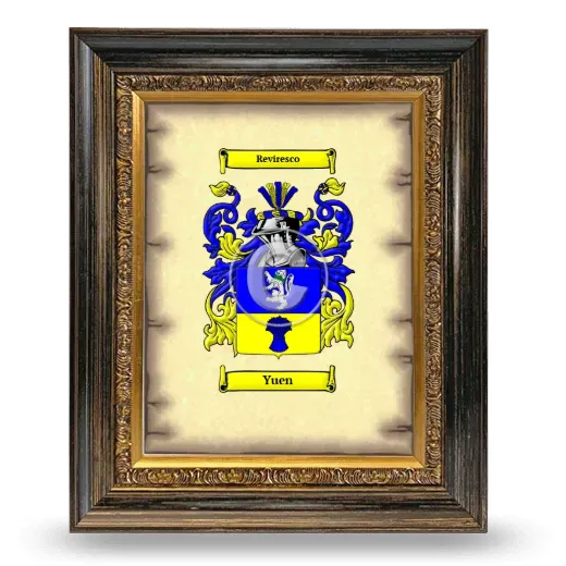 Yuen Coat of Arms Framed - Heirloom