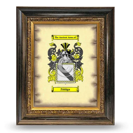 Zúñiga Coat of Arms Framed - Heirloom