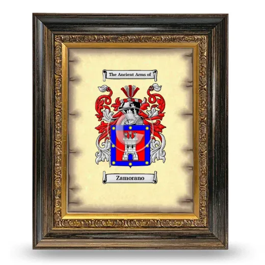Zamorano Coat of Arms Framed - Heirloom