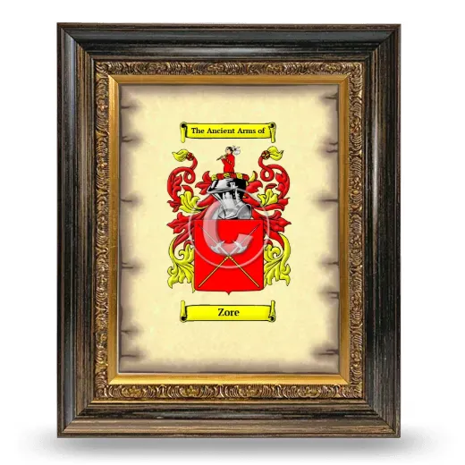 Zore Coat of Arms Framed - Heirloom