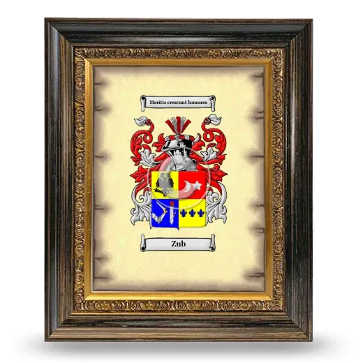 Zub Coat of Arms Framed - Heirloom