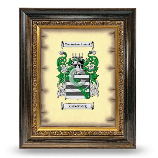 Zuckerberg Coat of Arms Framed - Heirloom