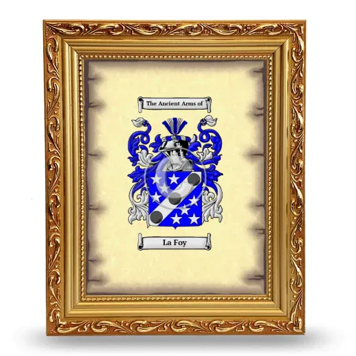 La Foy Coat of Arms Framed - Gold